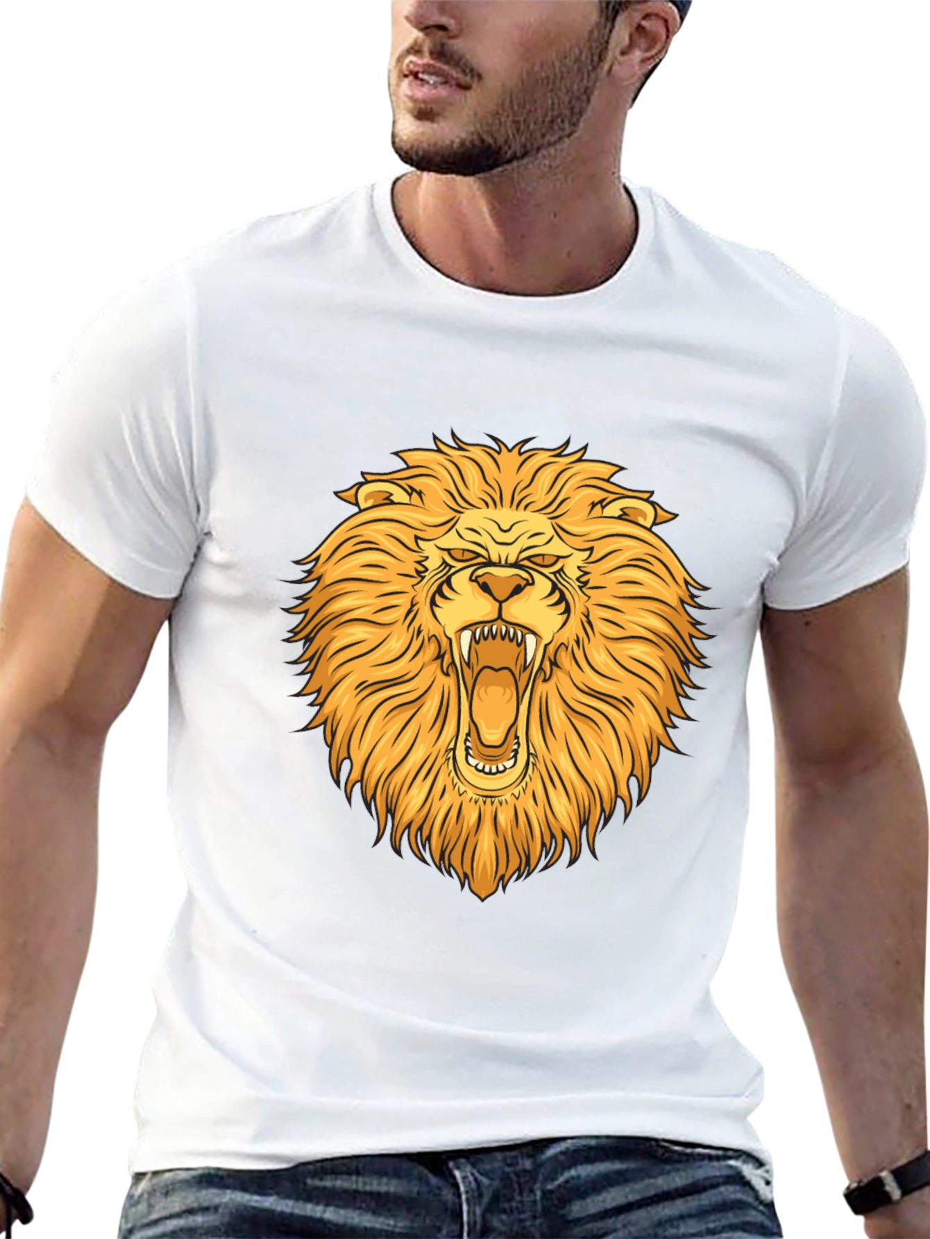 Lion Graphic T-Shirt - Bold Animal Print Tee