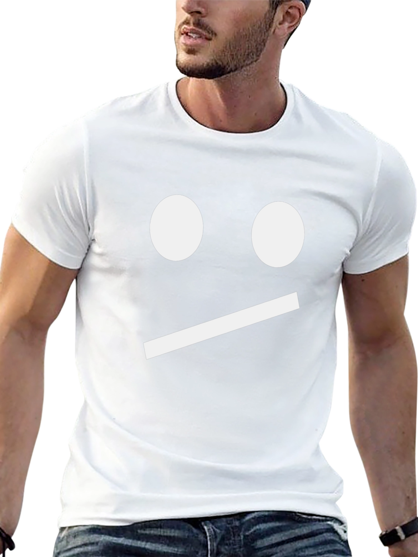 Neutral Face Graphic Tee - Black Cotton Shirt