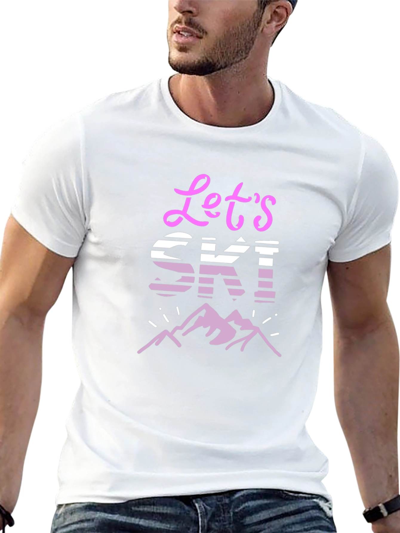 Lets Ski! Graphic Tee - Mountain Adventure T-Shirt