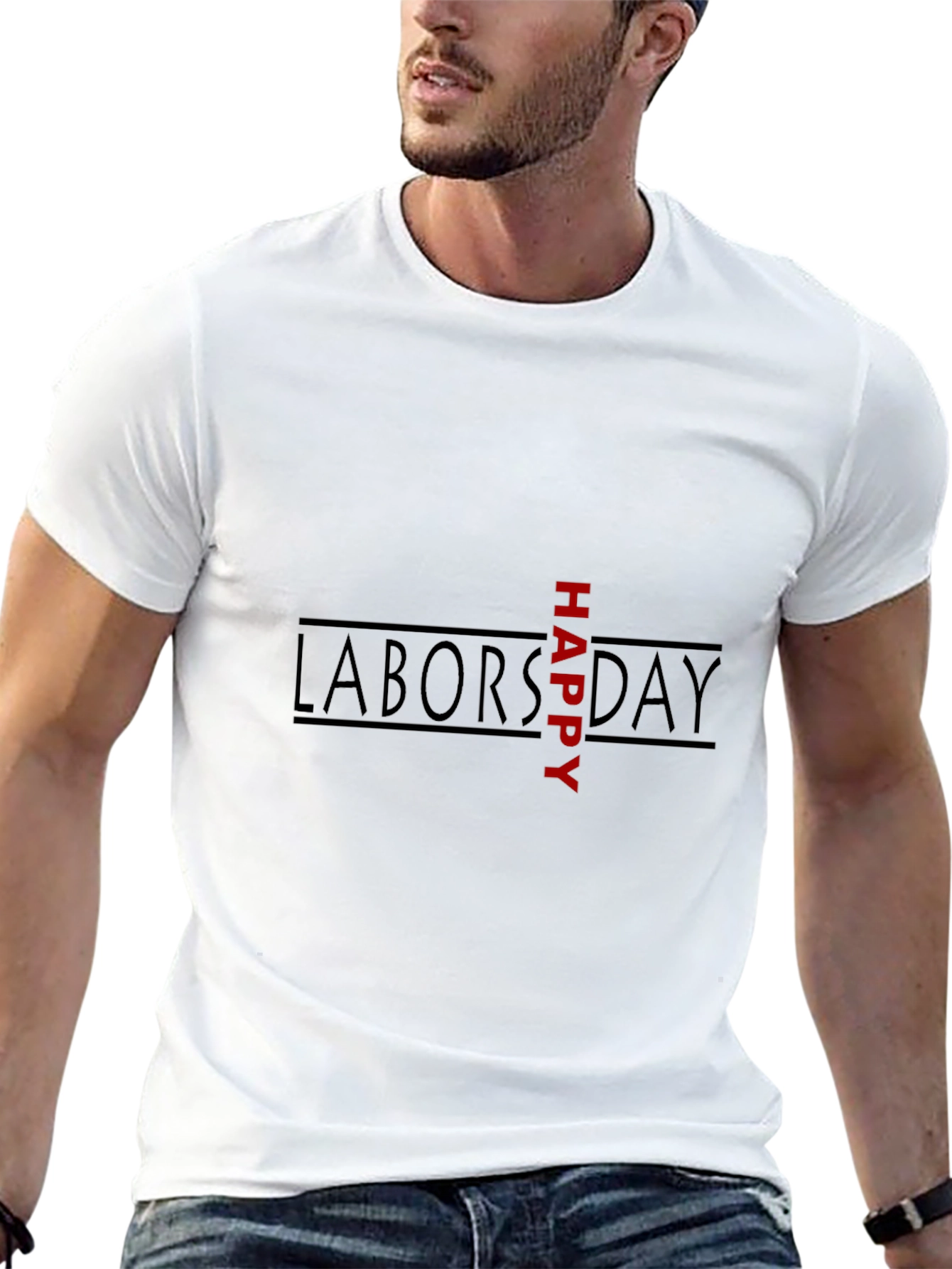 Happy Labors Day Black Graphic Tee