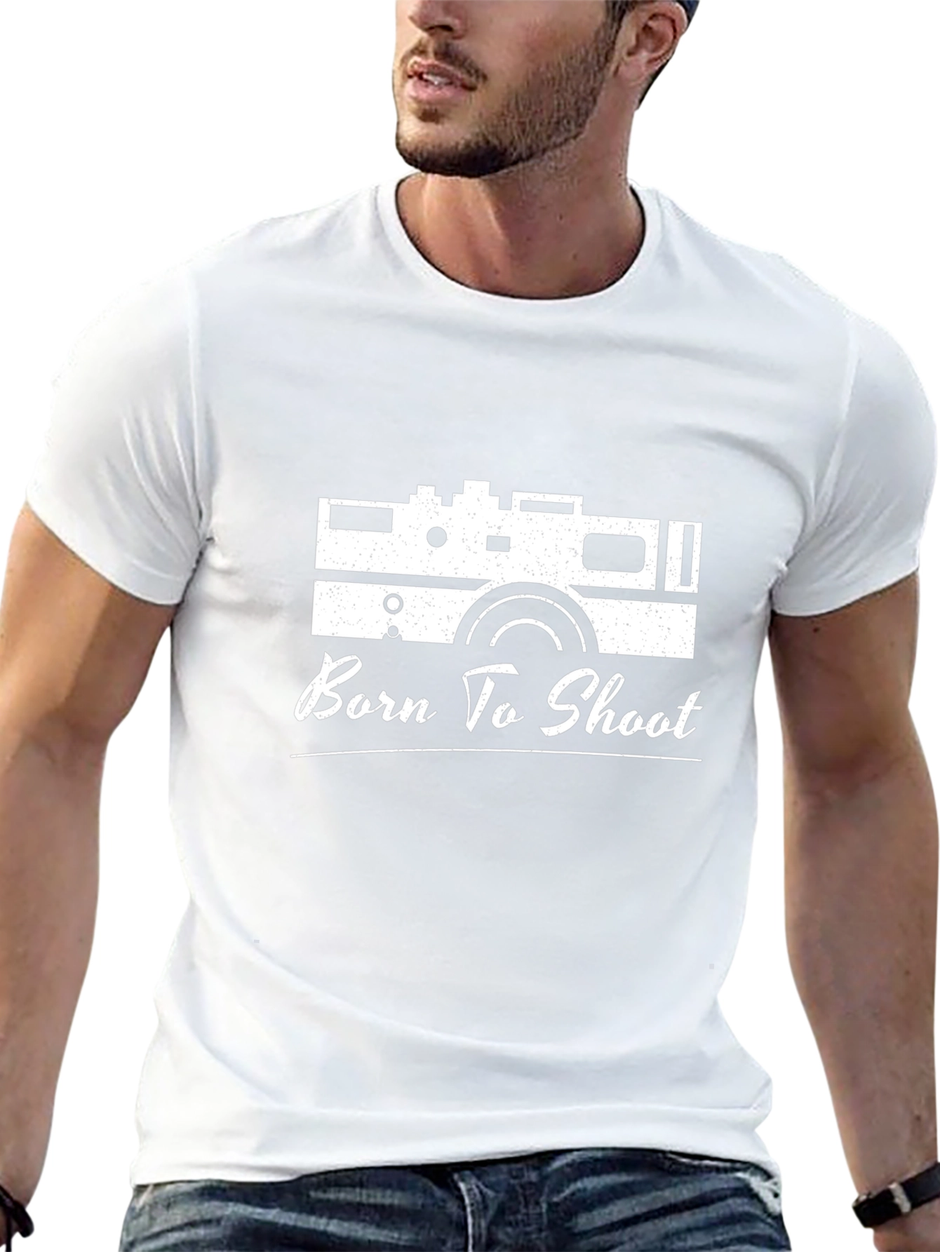 Born to Shoot Camera Graphic T-Shirt