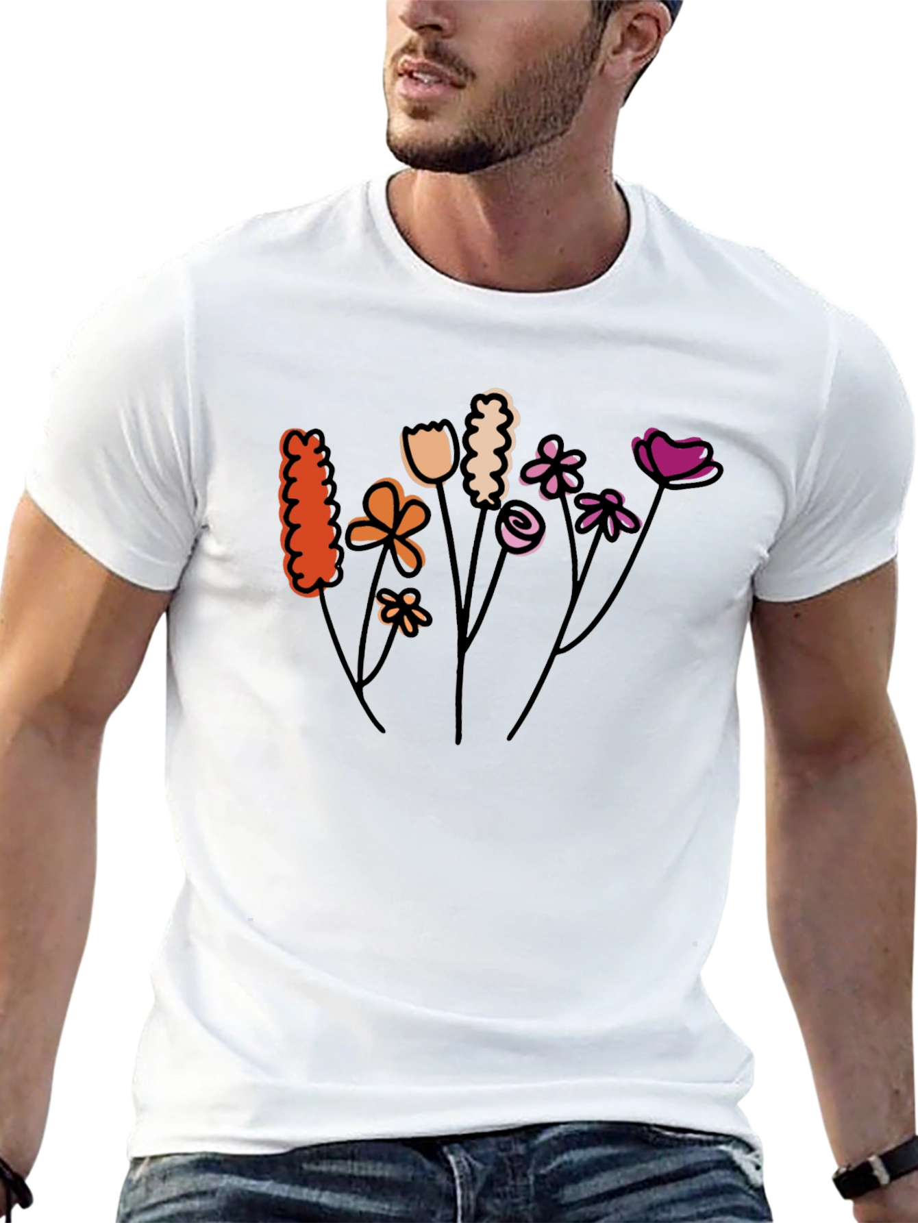 Floral Graphic Tee - Black