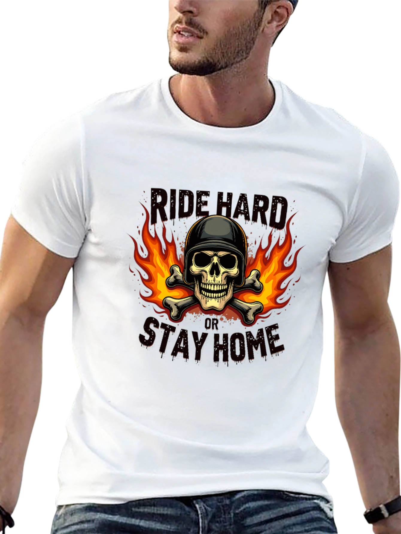 Ride Hard Skull Graphic T-Shirt