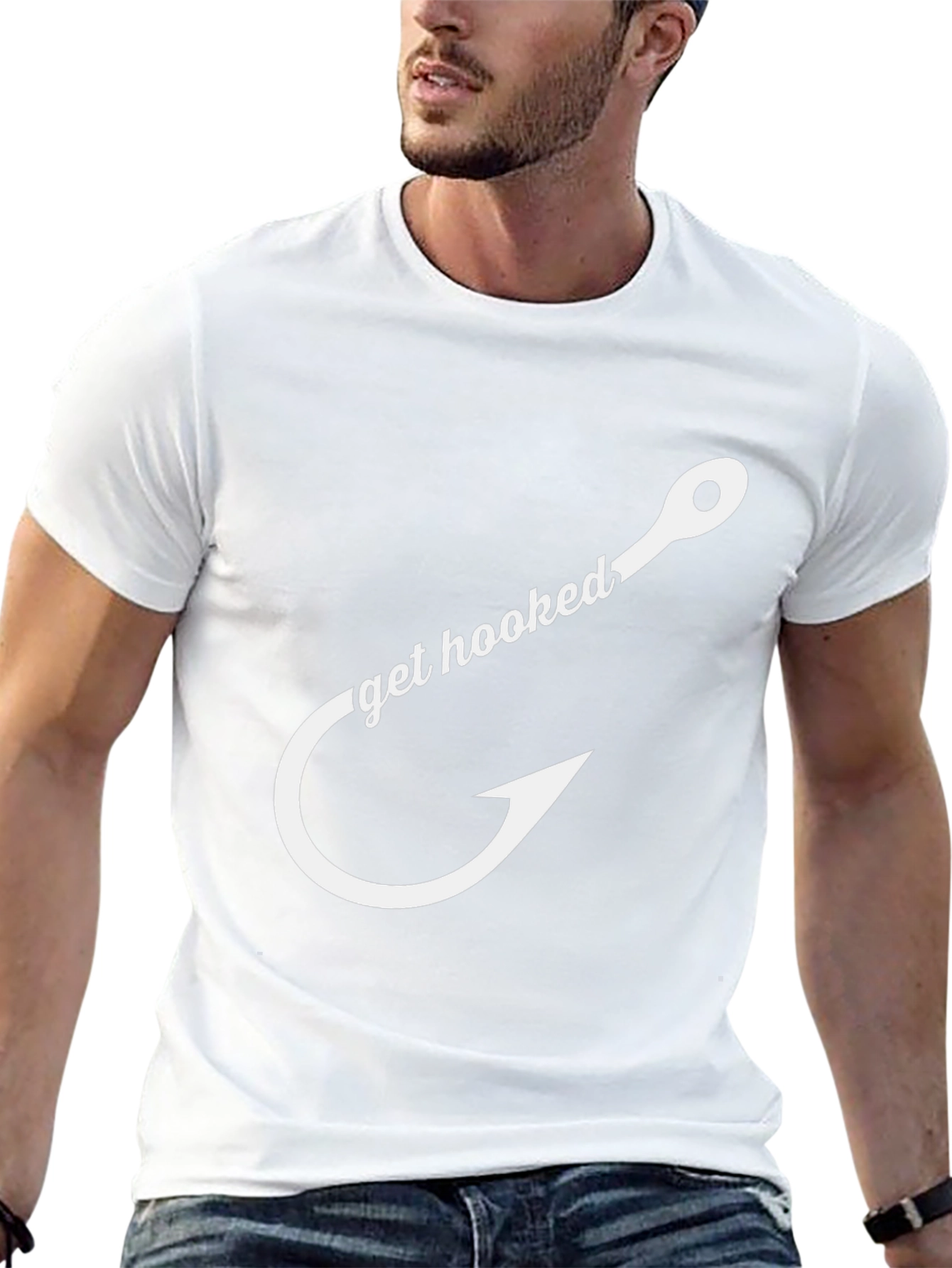 Get Hooked Fishing T-Shirt - Black Cotton Tee