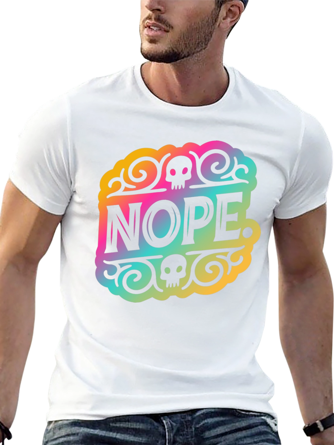 Nope. Graphic Print T-Shirt - Black