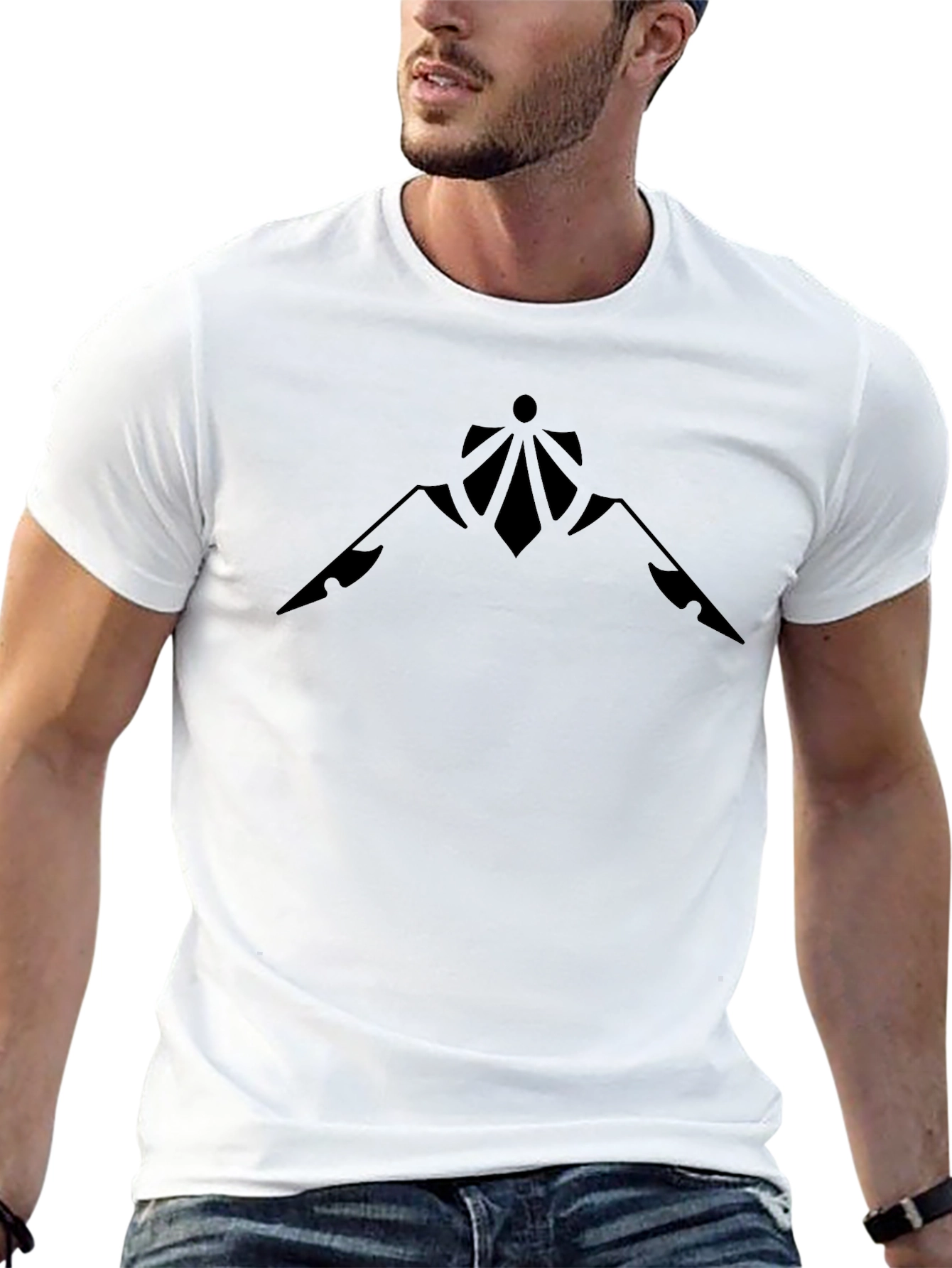 Modern Mountain Graphic Black T-Shirt