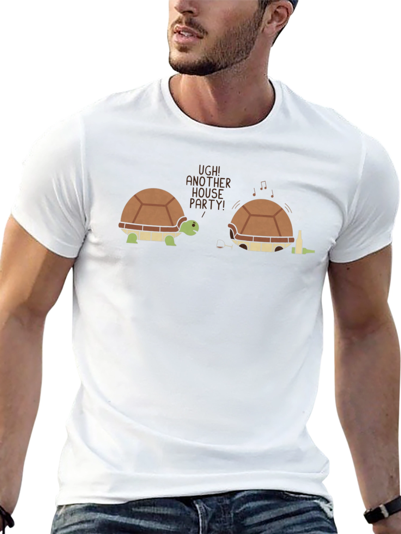 Funny Turtle House Party T-Shirt - Novelty Graphic Tee
