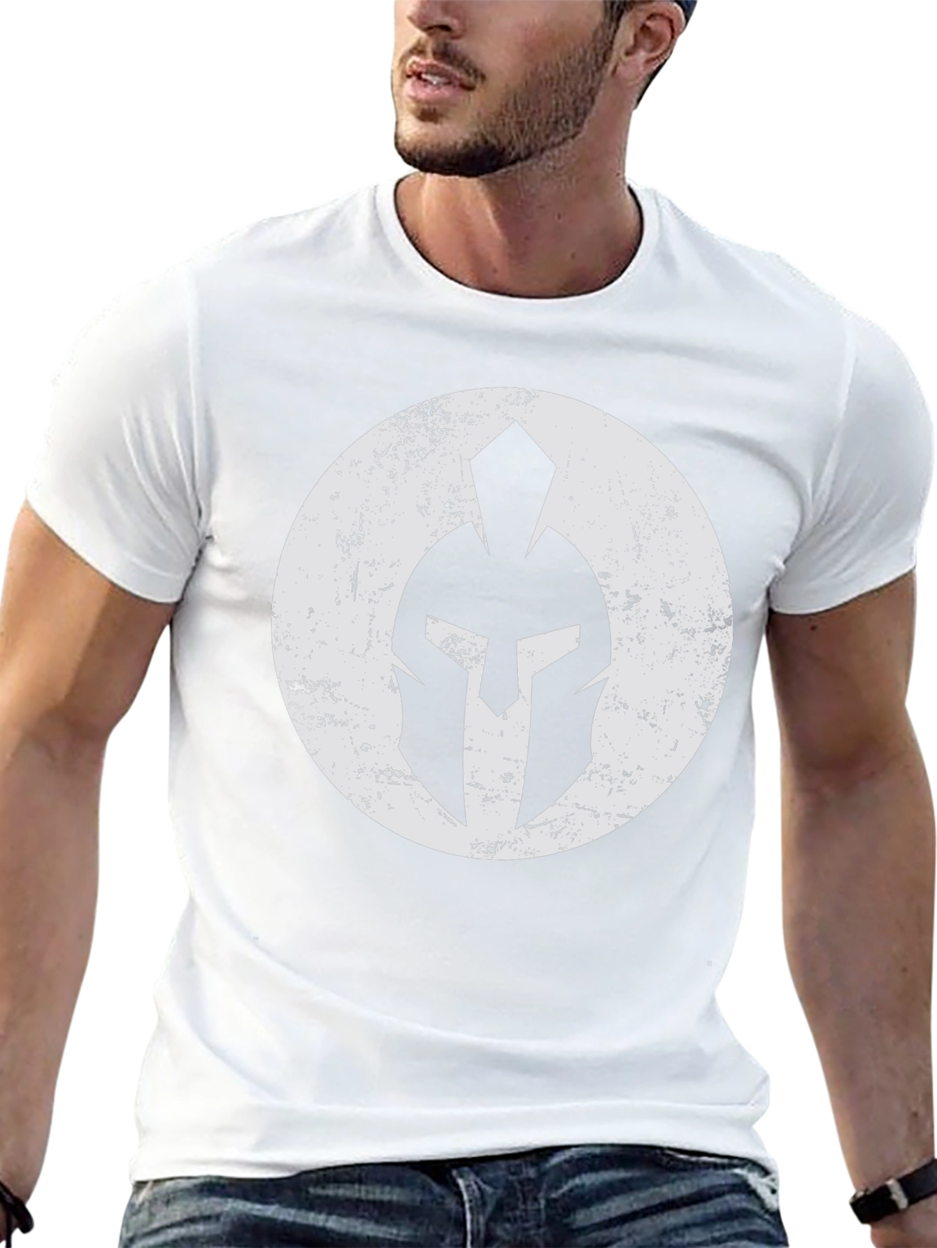 Spartan Helmet Graphic T-Shirt - Black