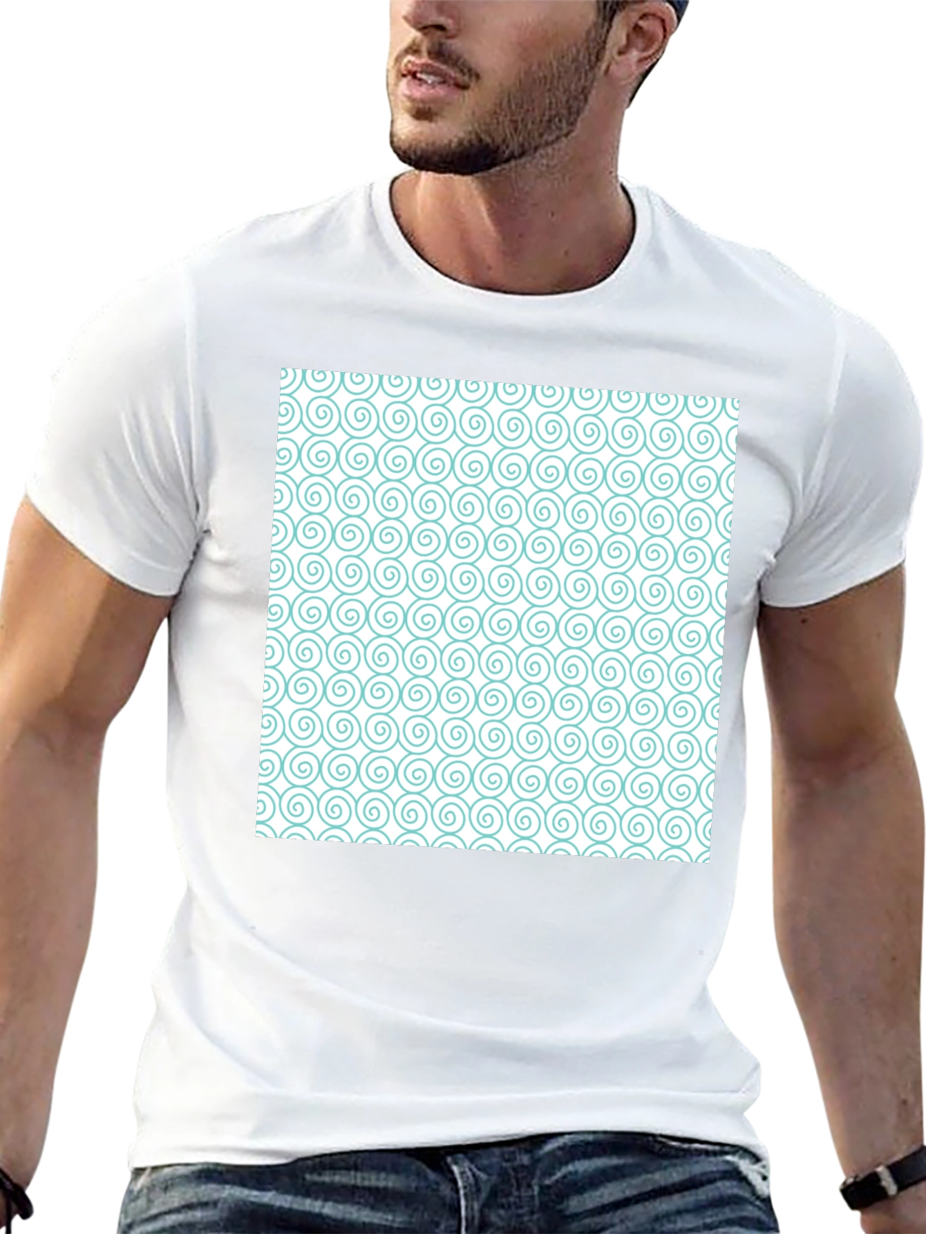 Spiral Pattern Graphic Tee - Stylish Casual Wear