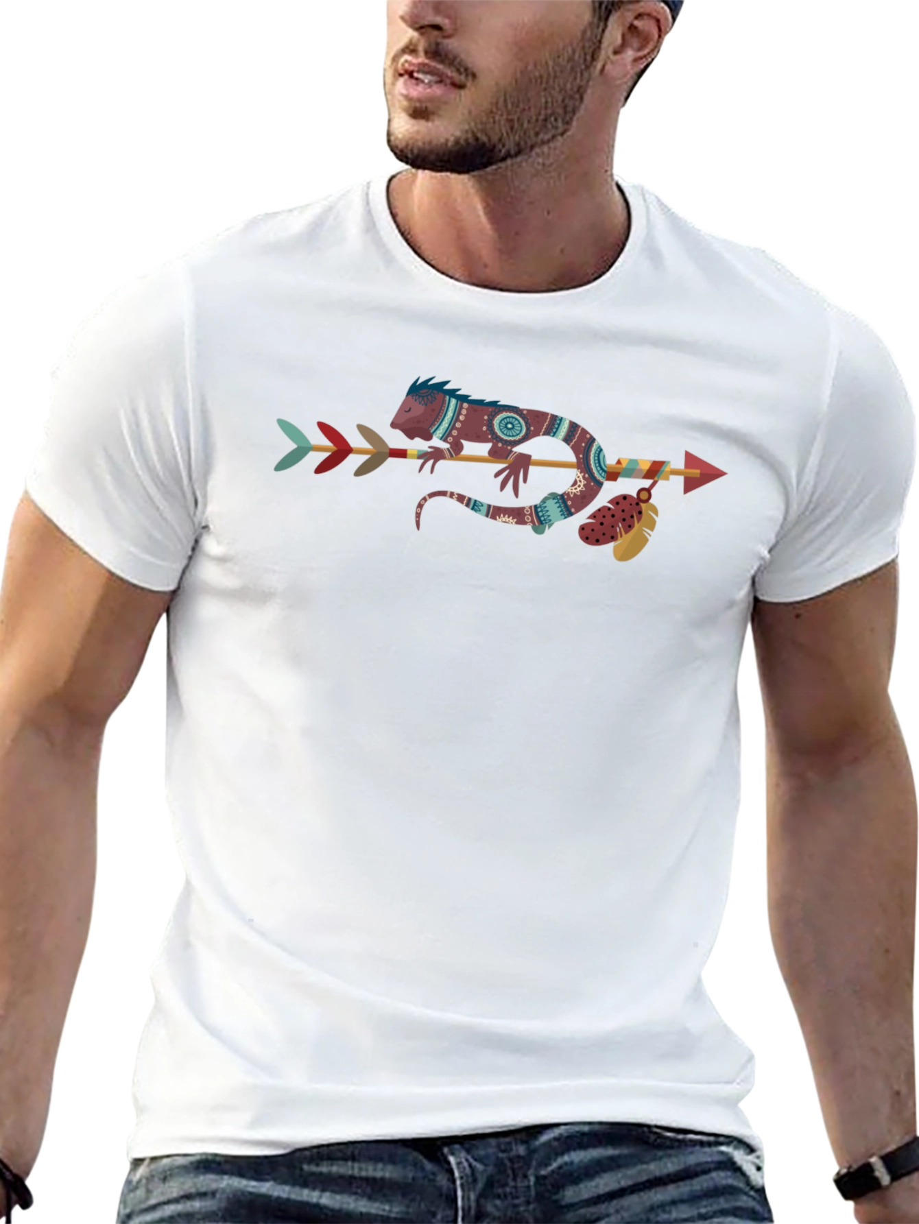 Tribal Lizard Arrow T-Shirt - Unique Graphic Tee