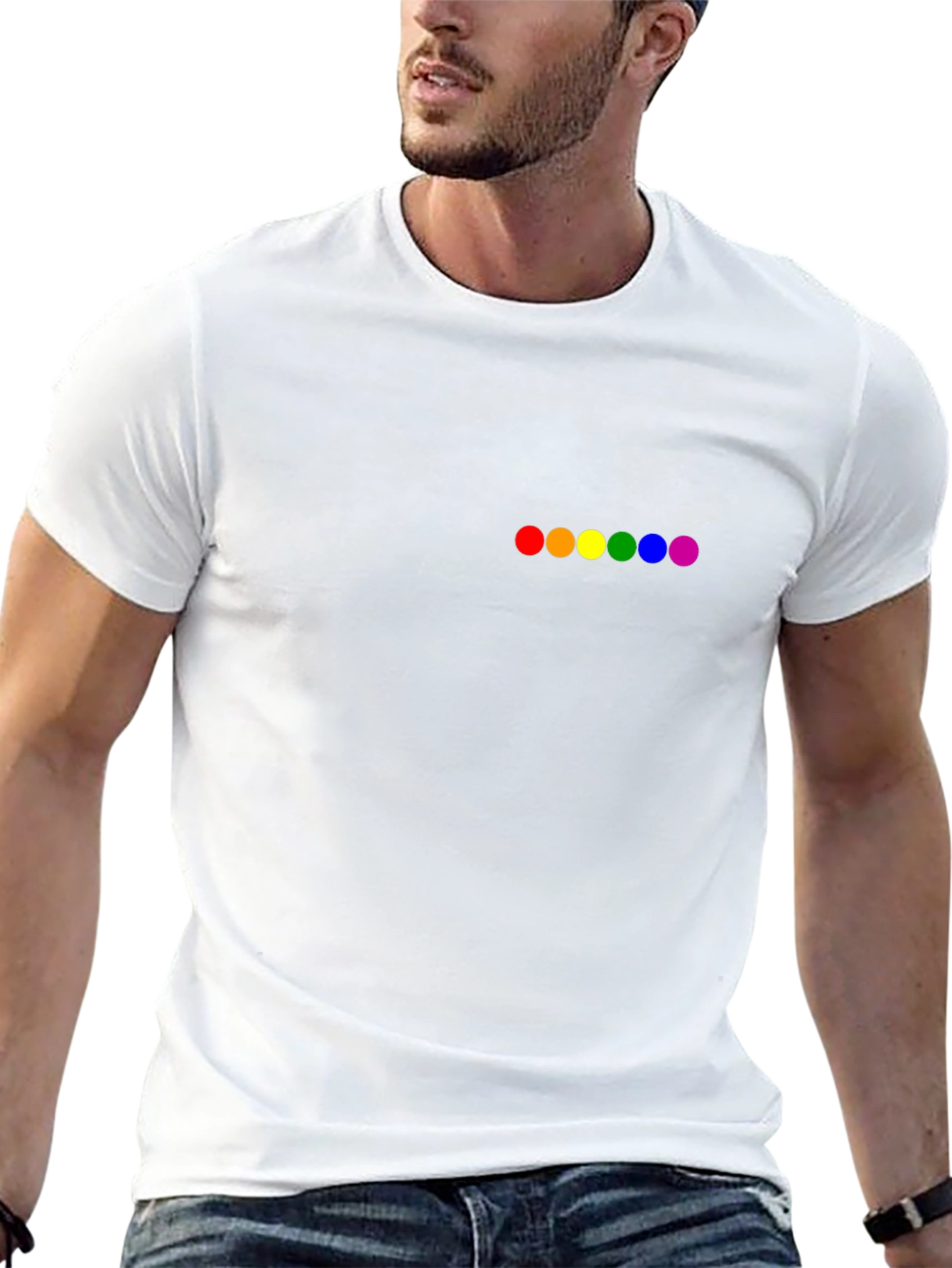 Rainbow Pride Dots Black T-Shirt