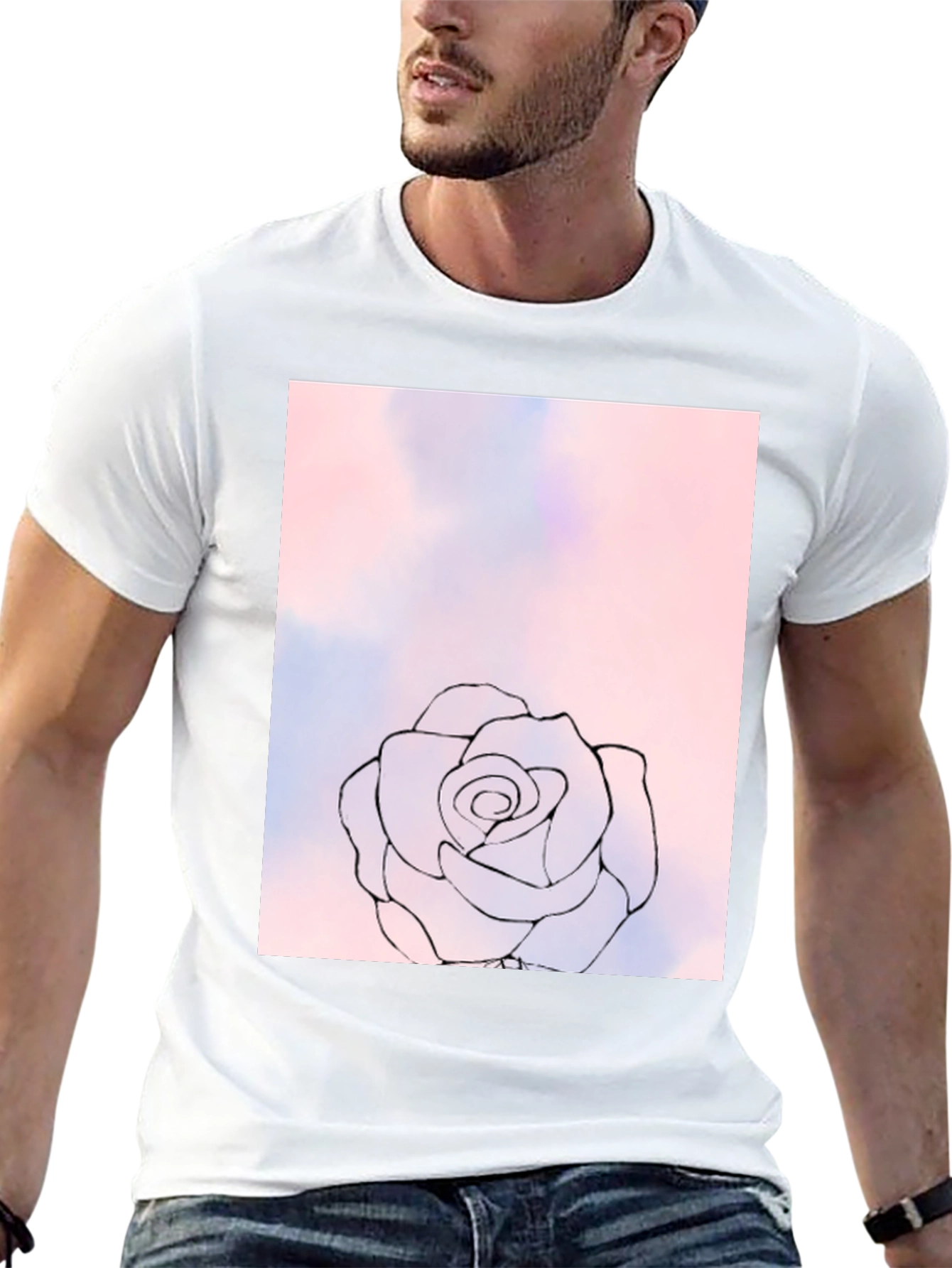 Rose Sketch Graphic T-Shirt - Soft Style