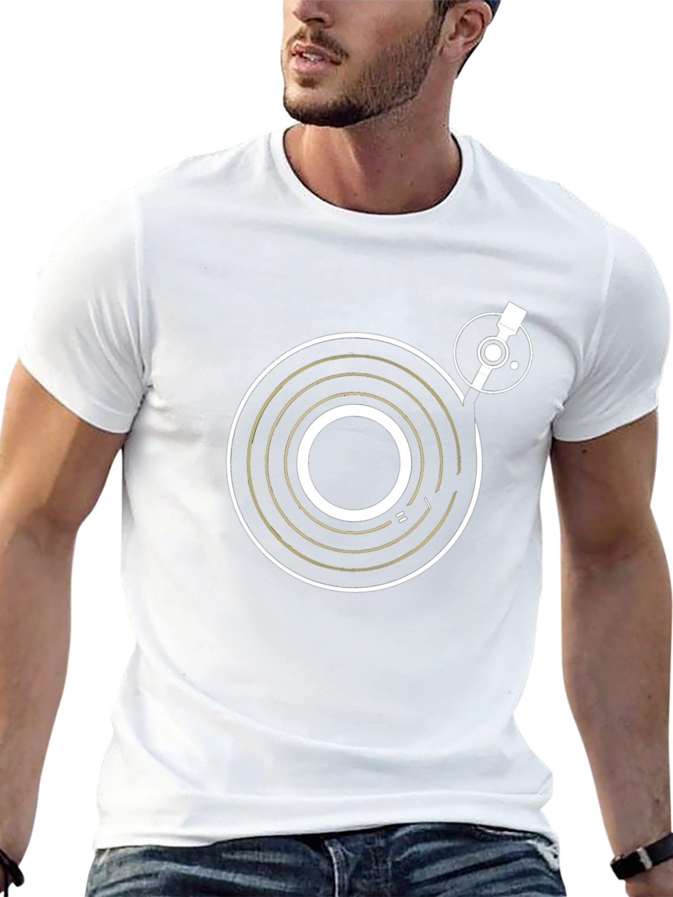DJ Turntable Graphic Tee - Black Cotton T-Shirt