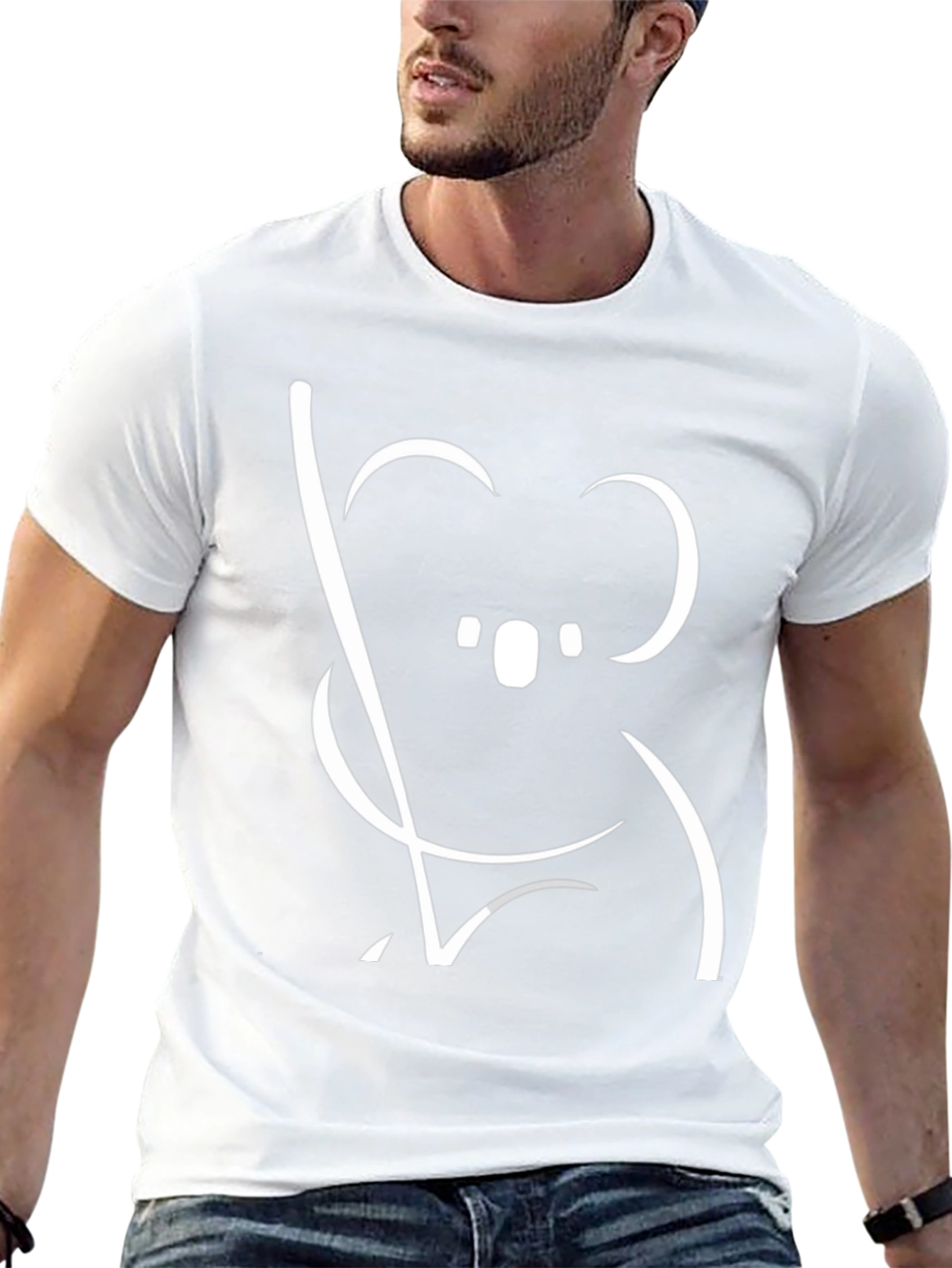 Koala Graphic Tee - Black Cotton T-Shirt