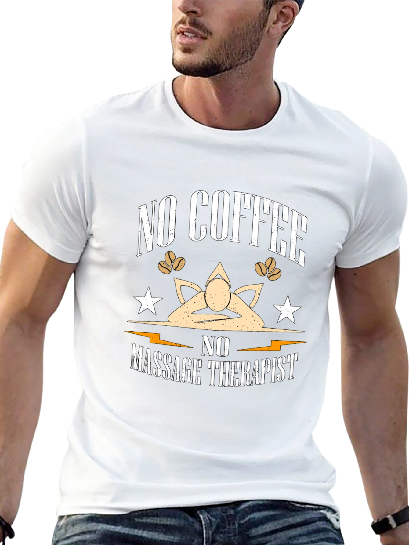 Funny No Coffee No Massage Therapist Black T-Shirt