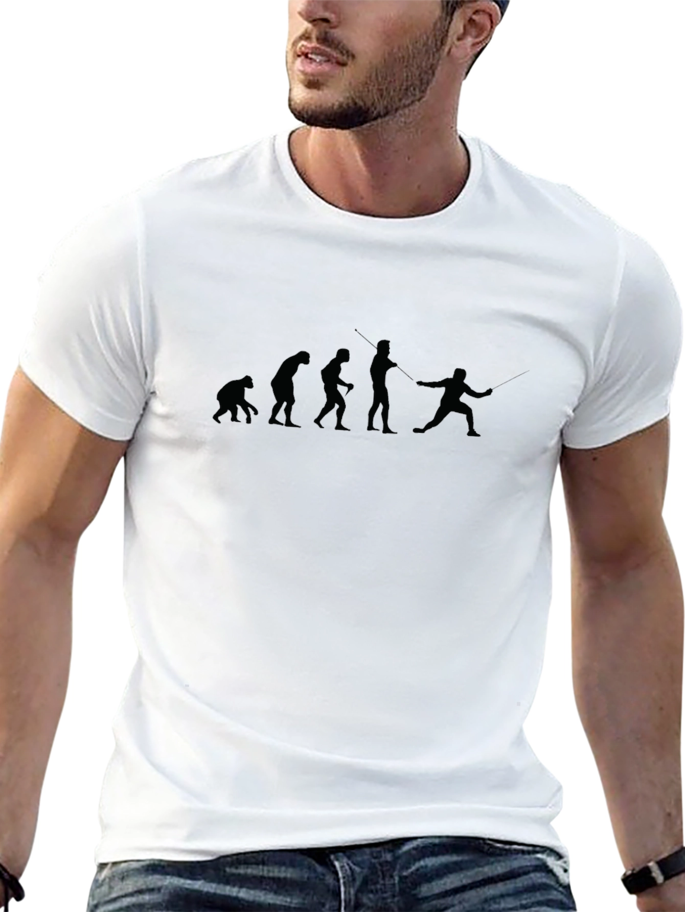 Evolution of Fencing Black T-Shirt