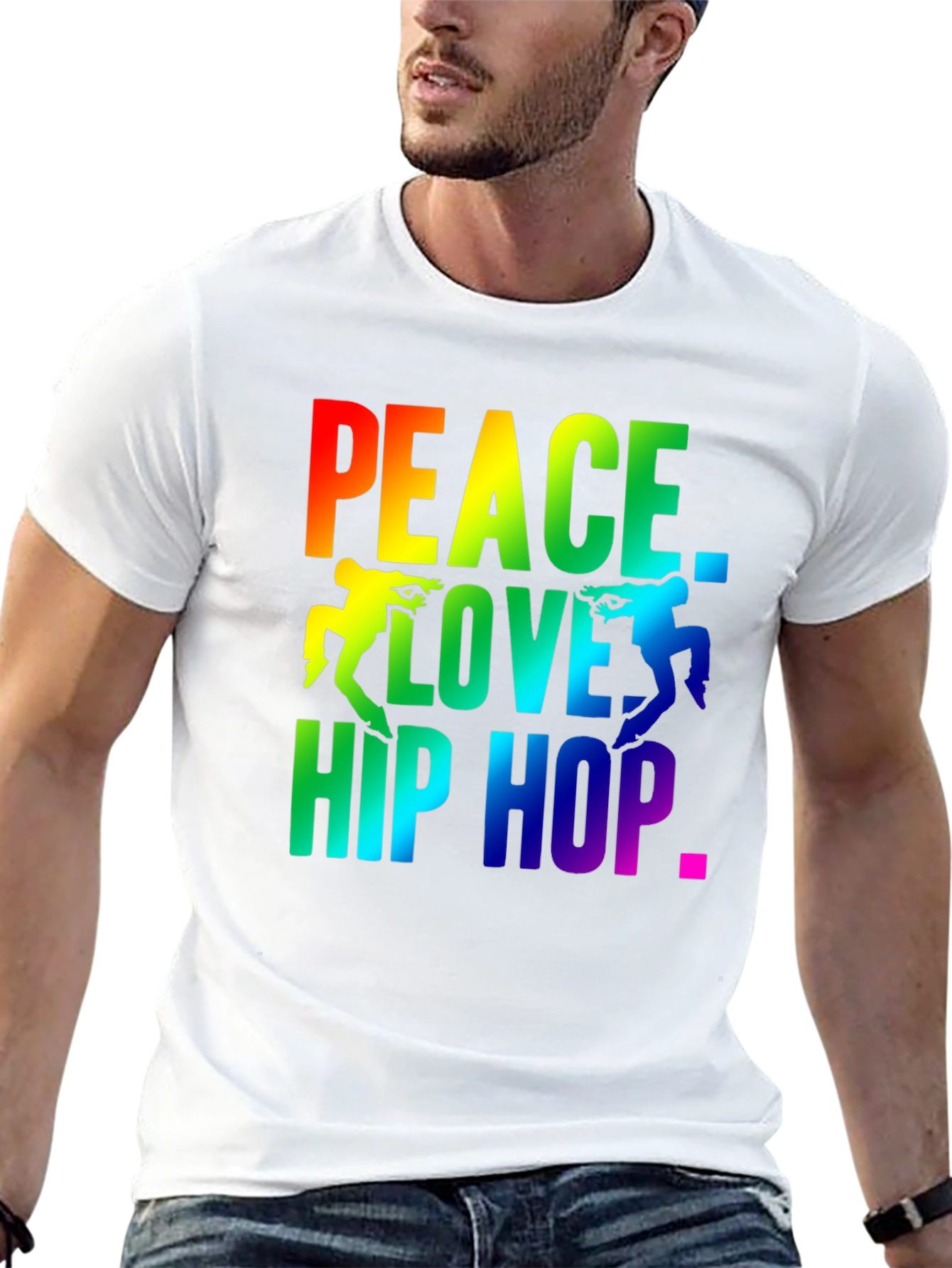 Peace Love Hip Hop Rainbow Graphic Tee