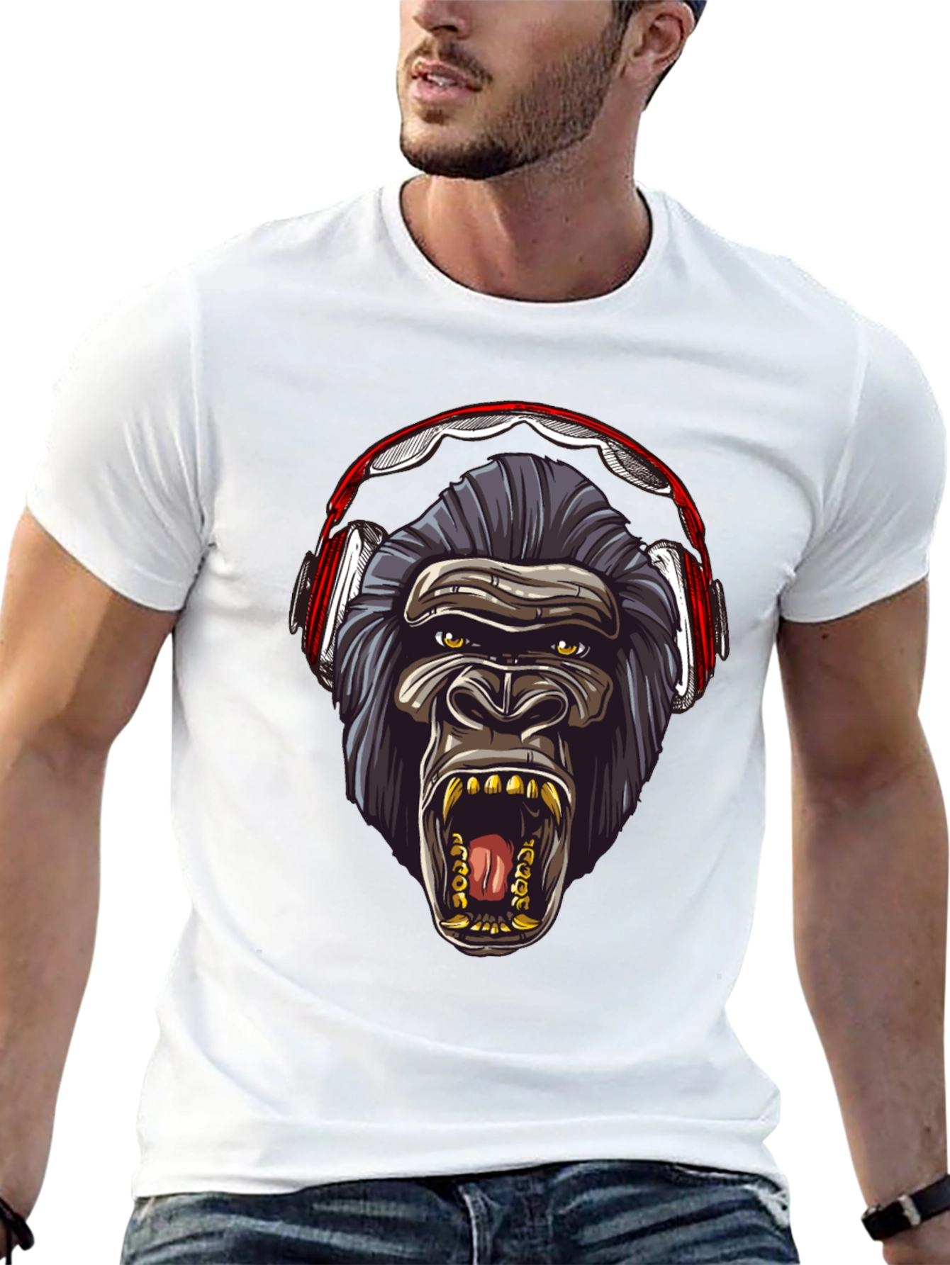 Gorilla Headphone Graphic Tee