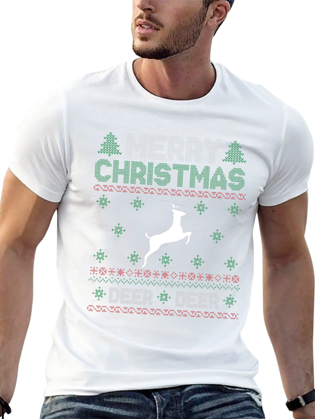 Festive Merry Christmas Deer Holiday T-Shirt