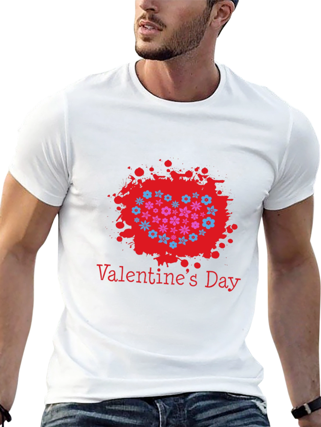 Valentines Day Floral Heart T-Shirt