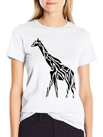 Giraffe Silhouette Mens Black T-Shirt