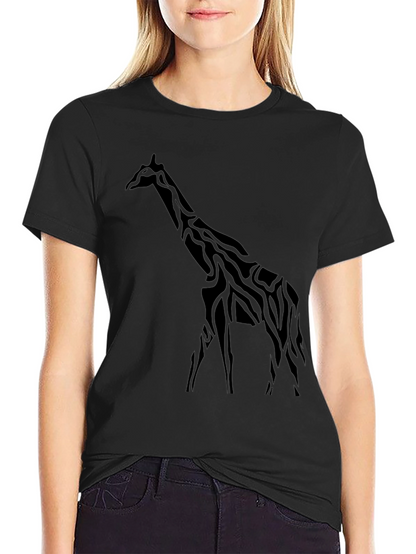 Giraffe Silhouette Mens Black T-Shirt