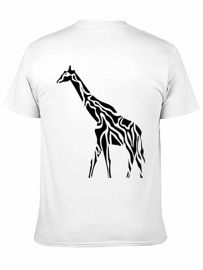 Giraffe Silhouette Mens Black T-Shirt