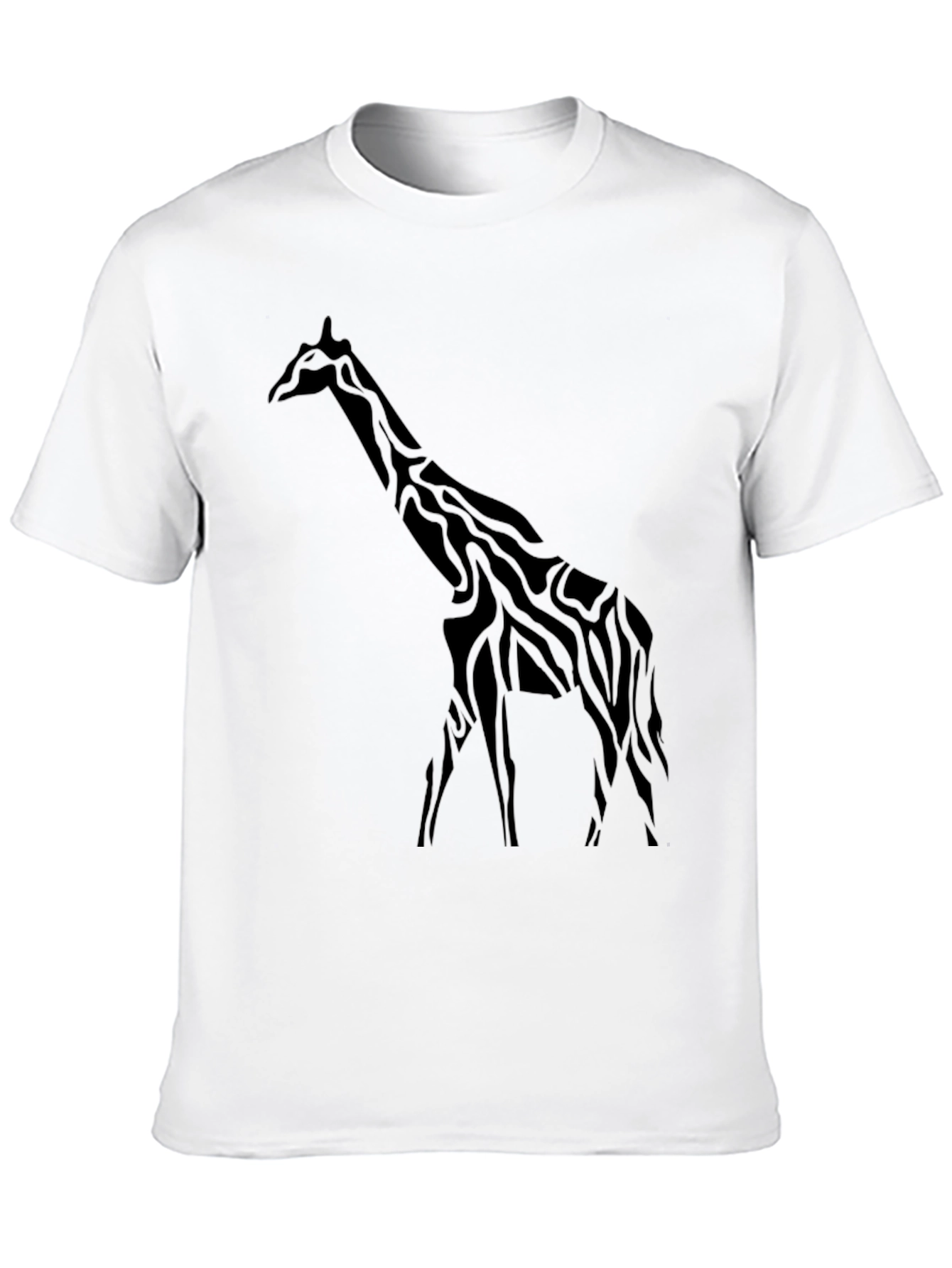 Giraffe Silhouette Mens Black T-Shirt