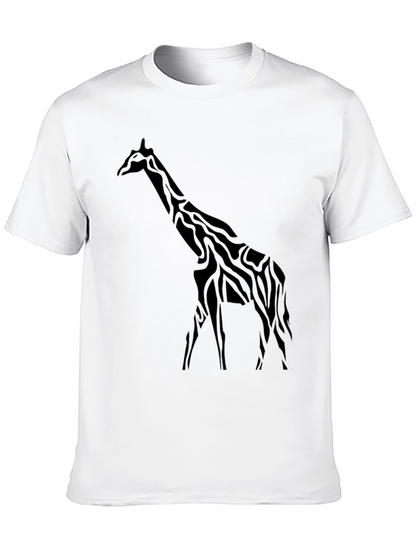 Giraffe Silhouette Mens Black T-Shirt