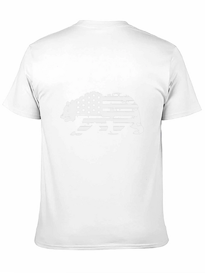 American Flag Bear Graphic T-Shirt