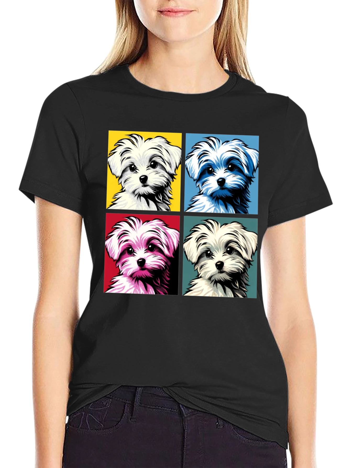 Pop Art Maltese Dog Graphic Tee