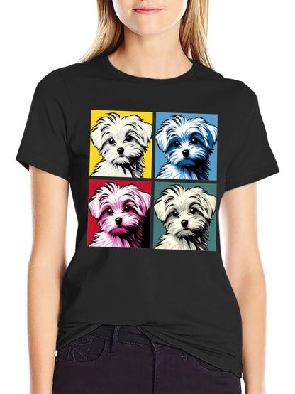 Pop Art Maltese Dog Graphic Tee