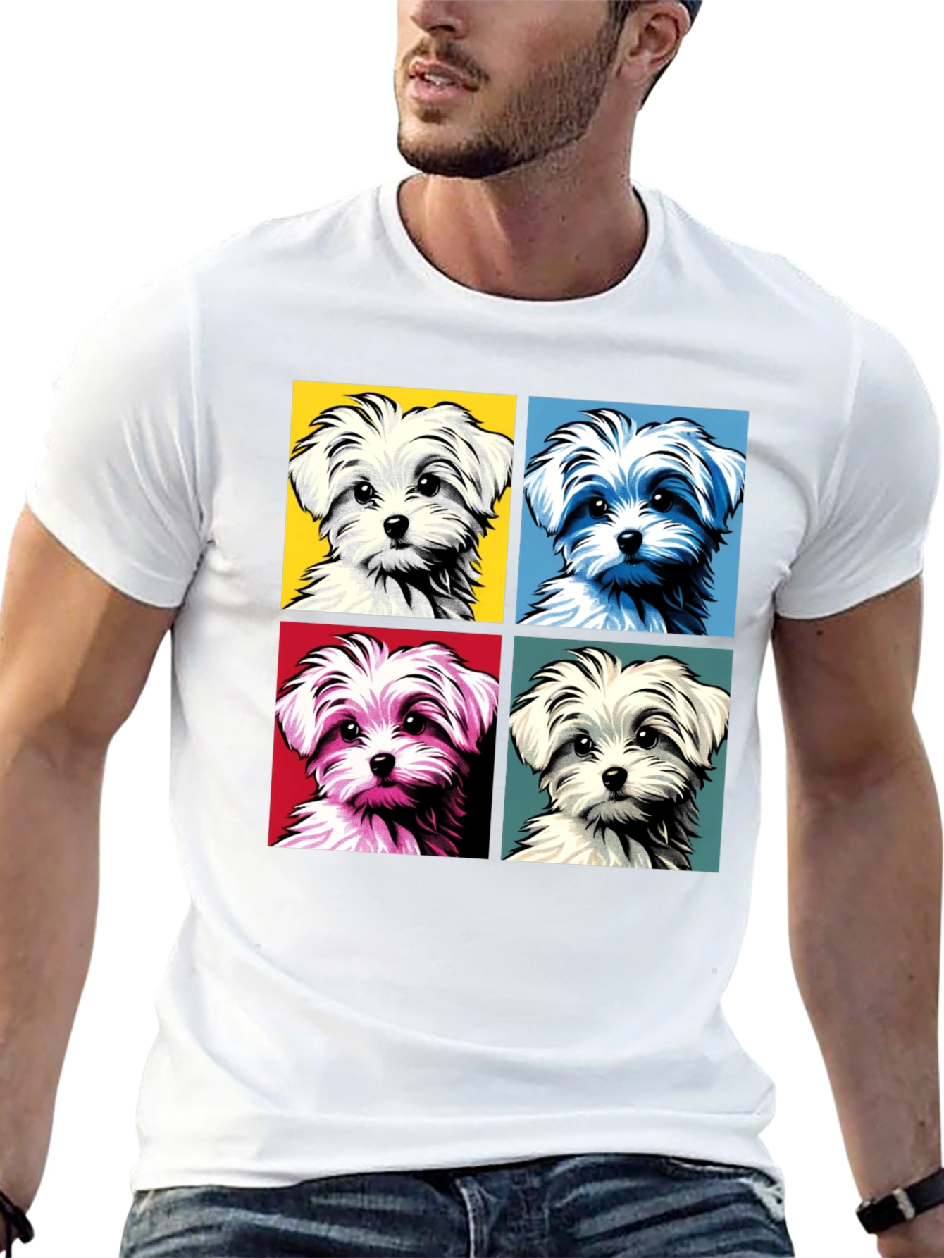 Pop Art Maltese Dog Graphic Tee