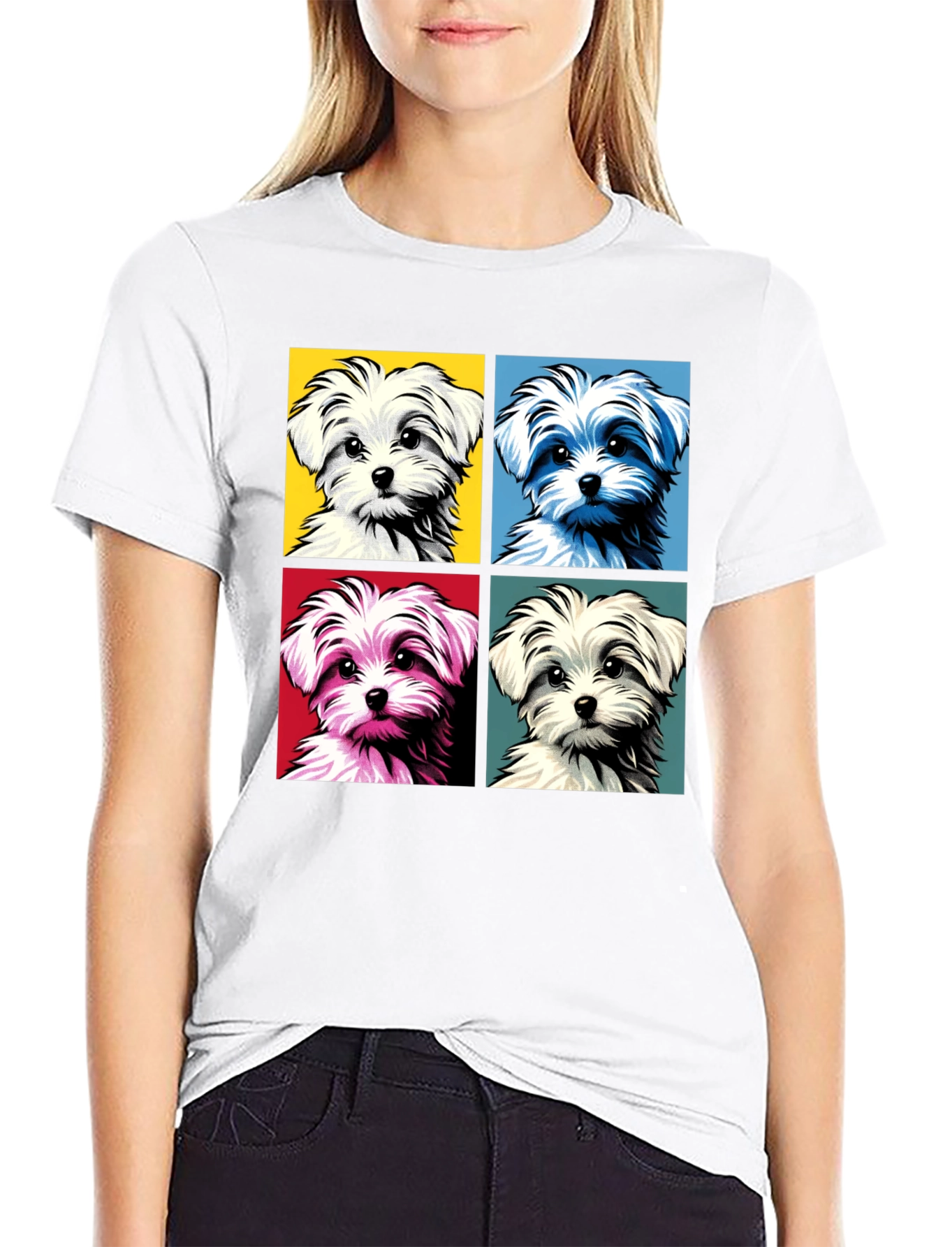 Pop Art Maltese Dog Graphic Tee