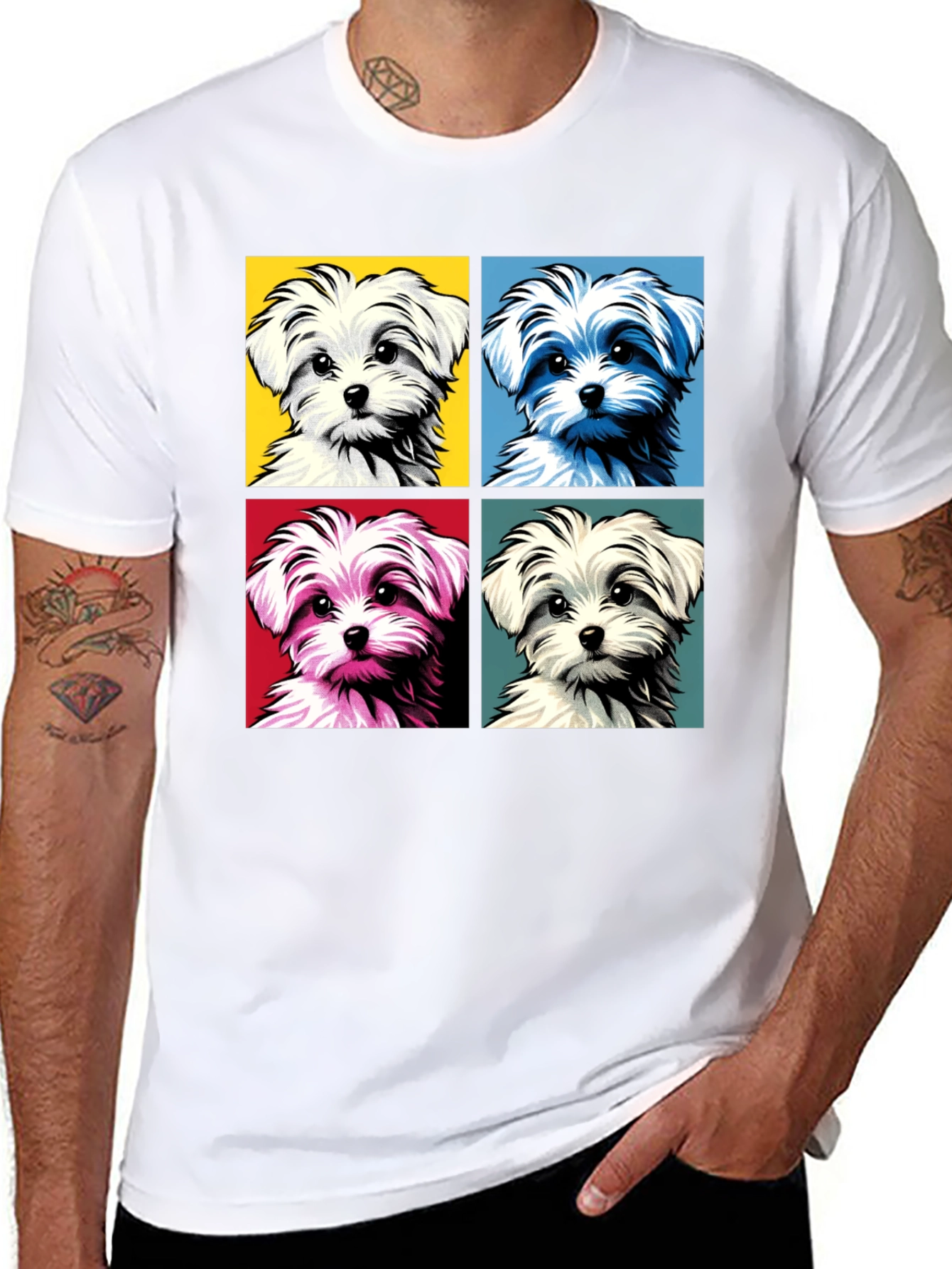 Pop Art Maltese Dog Graphic Tee