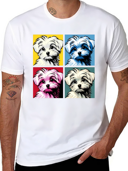 Pop Art Maltese Dog Graphic Tee