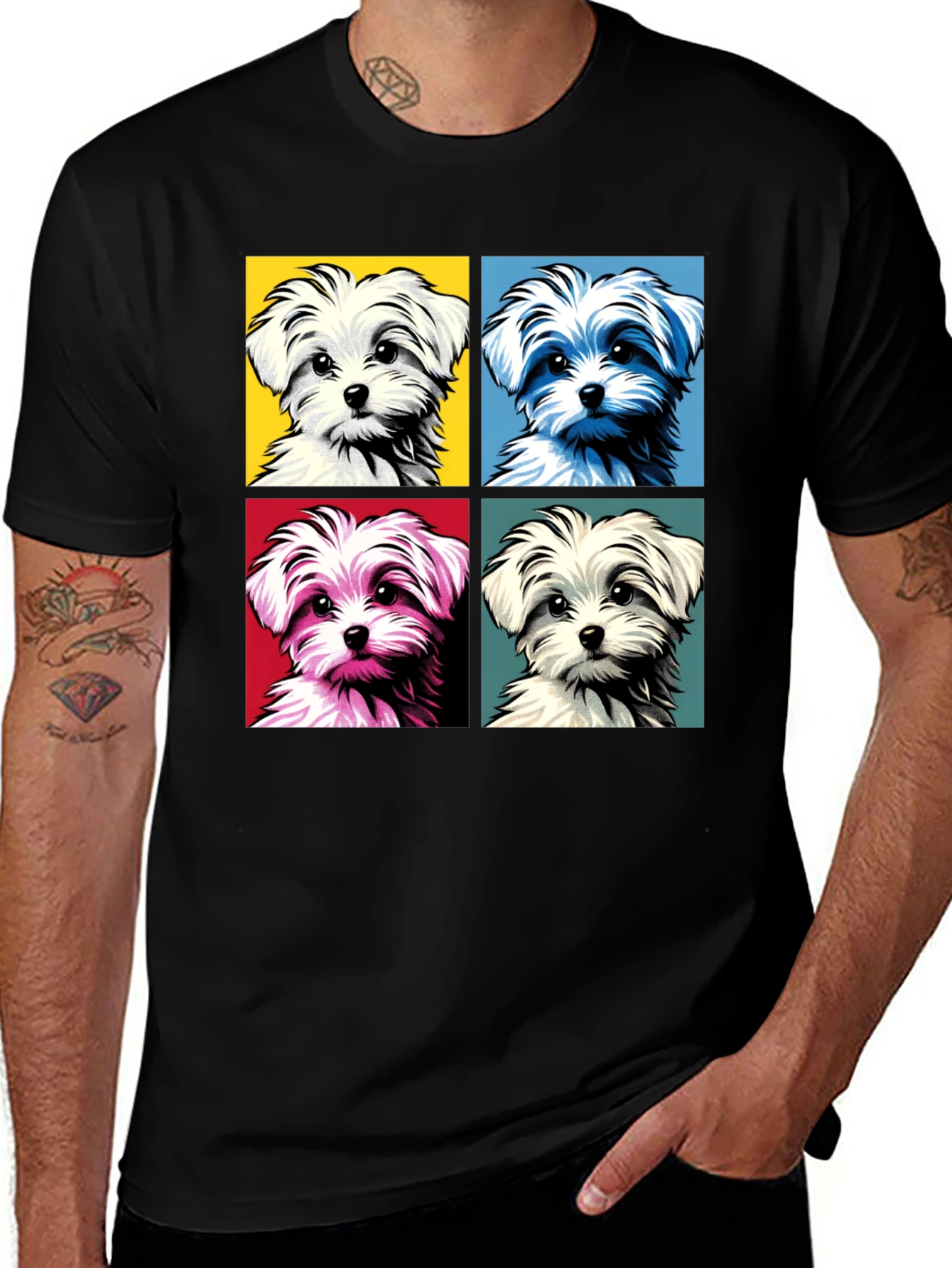 Pop Art Maltese Dog Graphic Tee