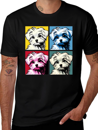 Pop Art Maltese Dog Graphic Tee