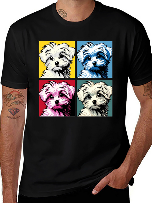 Pop Art Maltese Dog Graphic Tee