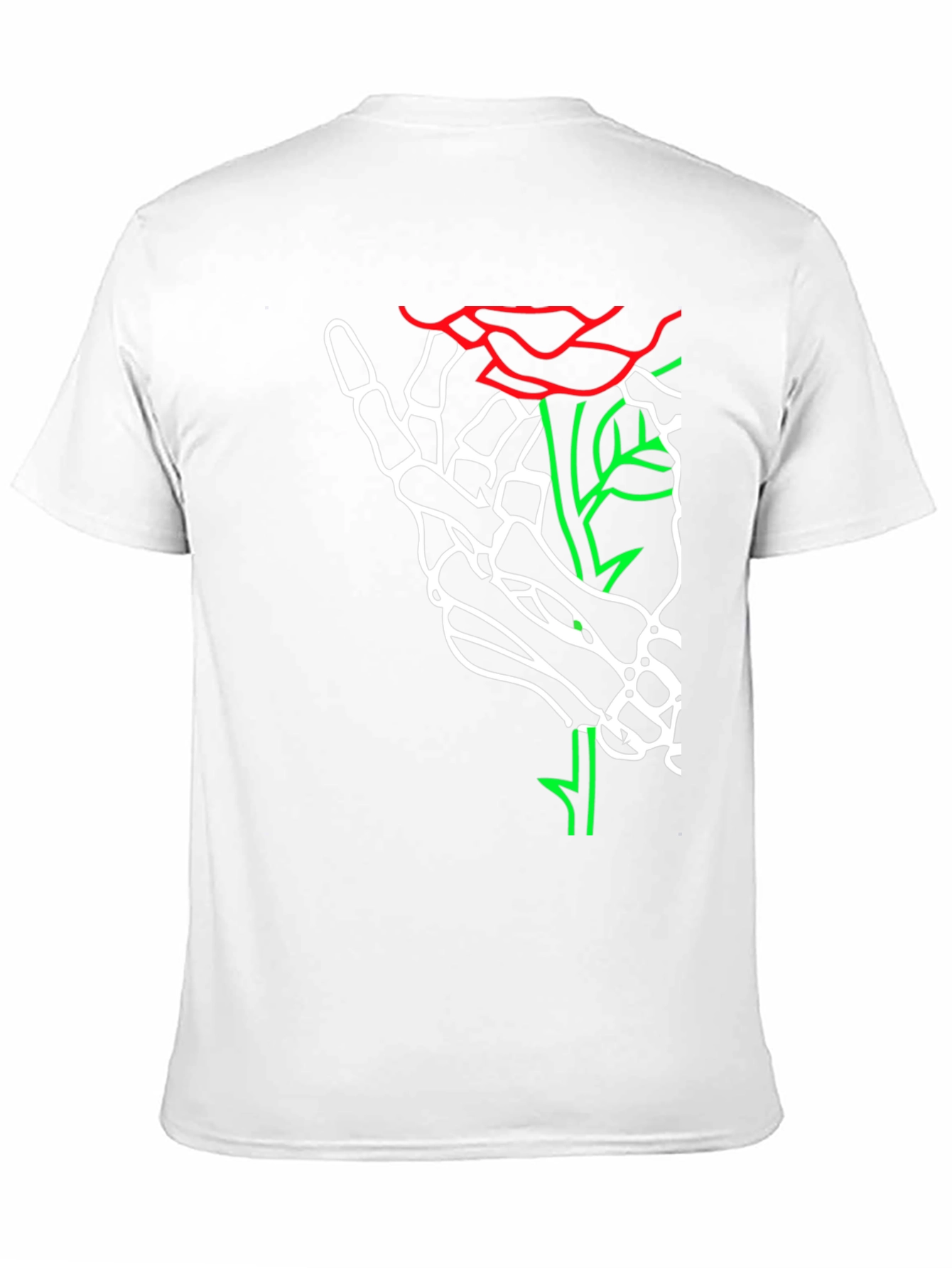 Skeleton Hand Rose Graphic Tee - Bold Black T-Shirt