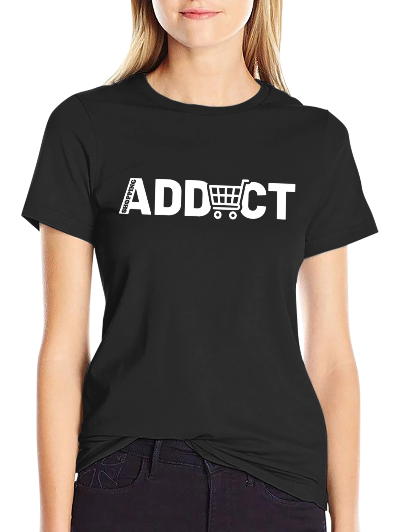 Shopping Addict Black T-Shirt