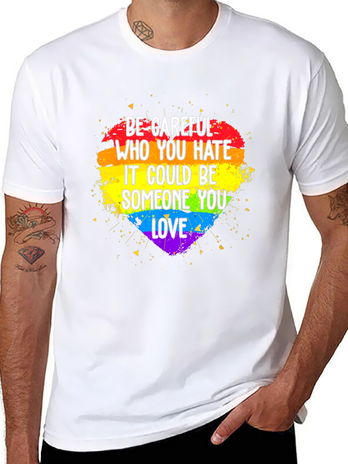 Be Careful LGBT Pride Heart T-Shirt