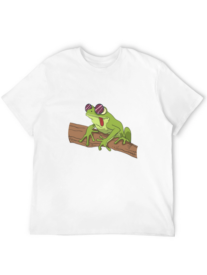 Cool Frog on Branch Black T-Shirt