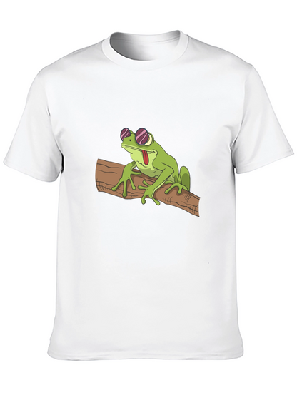 Cool Frog on Branch Black T-Shirt