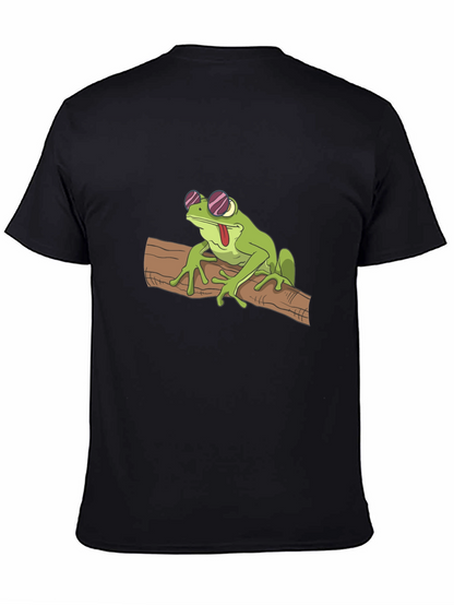 Cool Frog on Branch Black T-Shirt