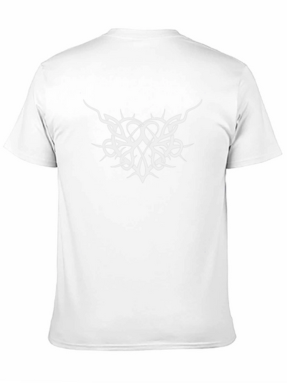 Black T-Shirt with White Tribal Graphic