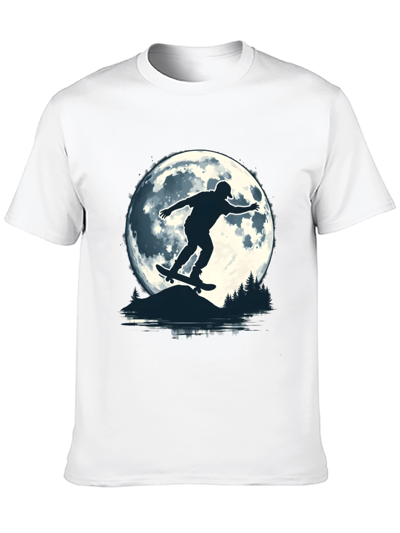 Skater Moon Graphic Tee - Black Cotton