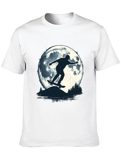 Skater Moon Graphic Tee - Black Cotton