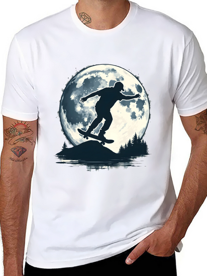 Skater Moon Graphic Tee - Black Cotton