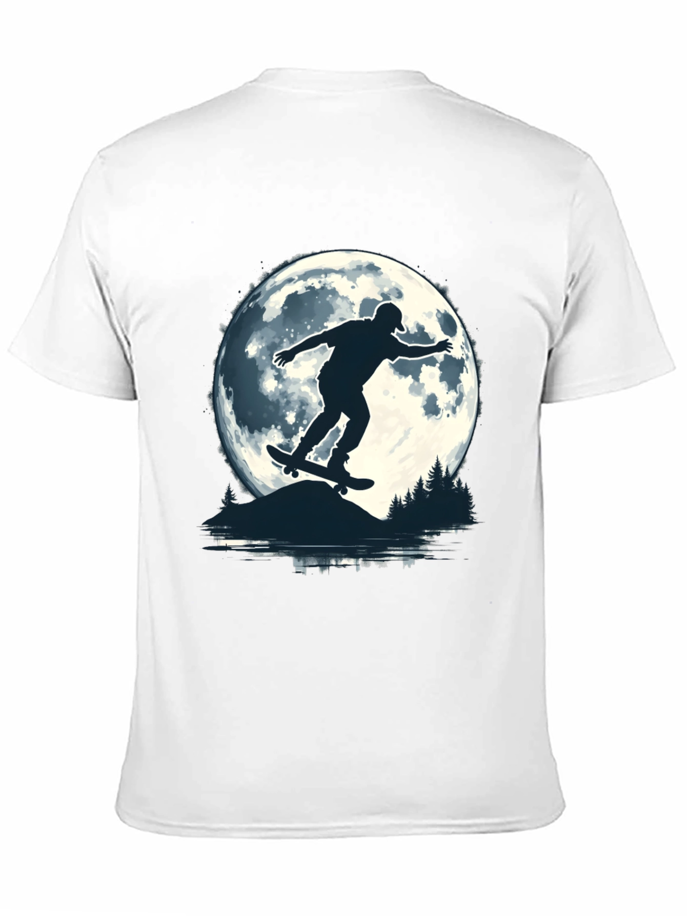 Skater Moon Graphic Tee - Black Cotton
